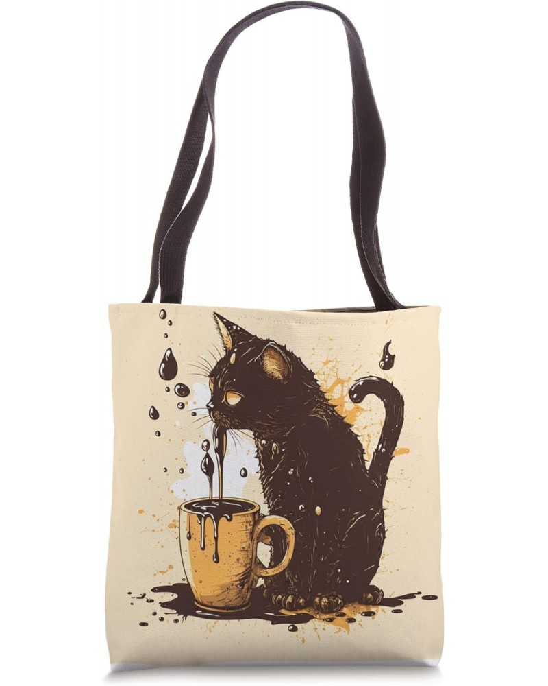 Funny Cat mother coffee lover Design Kitten Humor Cat Lover Tote Bag $10.14 Totes