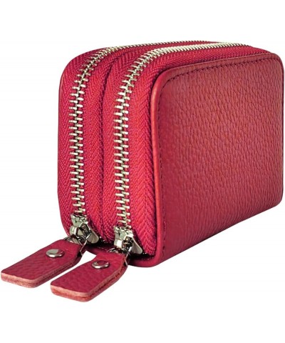 Ladies Leather Zip Credit Card Wallet, Accordion Wallet, Multi Compartment, RFID Blocking (Pink) Burgundy $9.54 Wallets