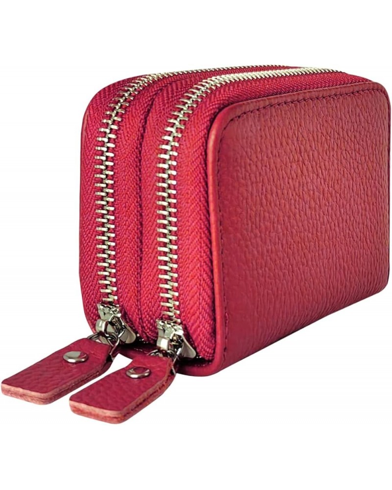 Ladies Leather Zip Credit Card Wallet, Accordion Wallet, Multi Compartment, RFID Blocking (Pink) Burgundy $9.54 Wallets