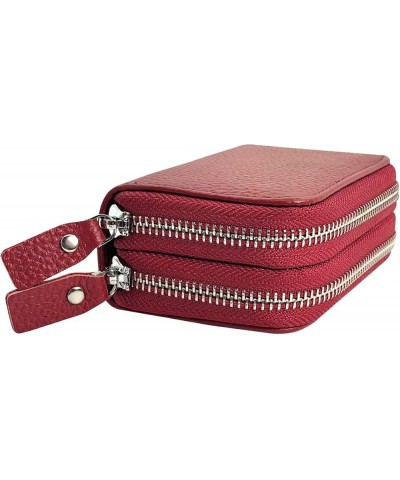 Ladies Leather Zip Credit Card Wallet, Accordion Wallet, Multi Compartment, RFID Blocking (Pink) Burgundy $9.54 Wallets