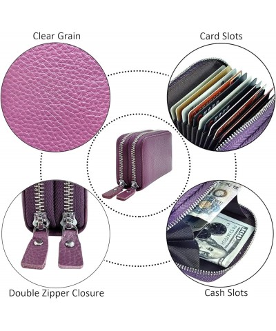 Ladies Leather Zip Credit Card Wallet, Accordion Wallet, Multi Compartment, RFID Blocking (Pink) Burgundy $9.54 Wallets