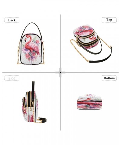 Quilted Crossbody Bags for Women,Pink Flamingo Flowers Women's Crossbody Handbags Small Travel Purses Phone Bag $10.78 Crossb...