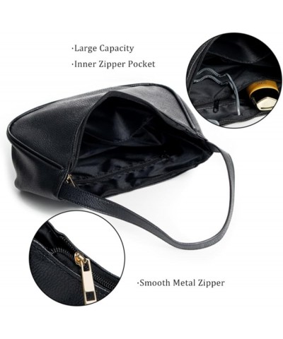 Shoulder Bags for Women, Leather Hobo Sling Tote Handbag Mini Clutch Purse with Zipper Closure for Office Lady Brown $11.74 S...