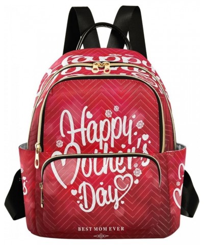 Happy Mothers's Day Heart Love Red Women Backpack Purse Ladies Fashion Shoulder Bag Daypack Travel Bag 10L Medium $16.10 Back...