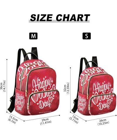 Happy Mothers's Day Heart Love Red Women Backpack Purse Ladies Fashion Shoulder Bag Daypack Travel Bag 10L Medium $16.10 Back...