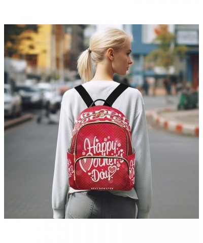 Happy Mothers's Day Heart Love Red Women Backpack Purse Ladies Fashion Shoulder Bag Daypack Travel Bag 10L Medium $16.10 Back...