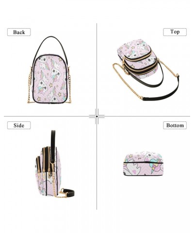 Women's Crossbody Handbags Clutch Phone Purse Cat Unicorn Stylish Shoulder Bag with Detachable Chain Strap $13.25 Shoulder Bags