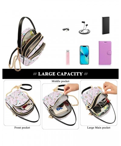 Women's Crossbody Handbags Clutch Phone Purse Cat Unicorn Stylish Shoulder Bag with Detachable Chain Strap $13.25 Shoulder Bags