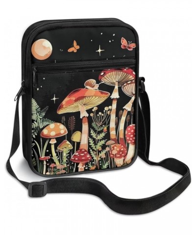 Messenger Bag for Women Crossbody Cell Phone Purse Small Shoulder Pouch for Outdoor Mushroom Moon $8.85 Crossbody Bags