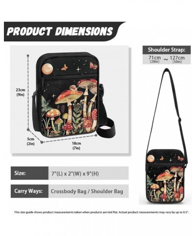 Messenger Bag for Women Crossbody Cell Phone Purse Small Shoulder Pouch for Outdoor Mushroom Moon $8.85 Crossbody Bags