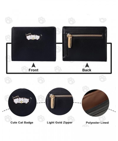 Girls Cute 3D Duck Mini Folding Wallet Tiny Zipper Wallet Cash Pocket Card Holder ID Window Purse for Women BLACK Cat $8.24 W...