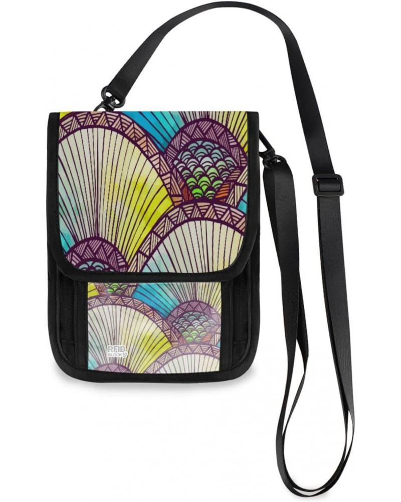 Small Crossbody Cell Phone Purse for Women, Abstract Seamless Watercolor Mini Messenger Shoulder Handbag Wallet Purse with Ca...