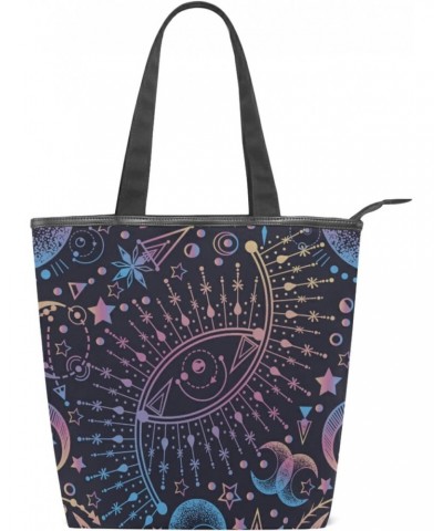 Sun Moon Star Astrology Tote Handbag for Women Tote Bag, Canvas + leather Shoulder Bag, Hobo bag, Satchel Purse(228rh8a) $13....