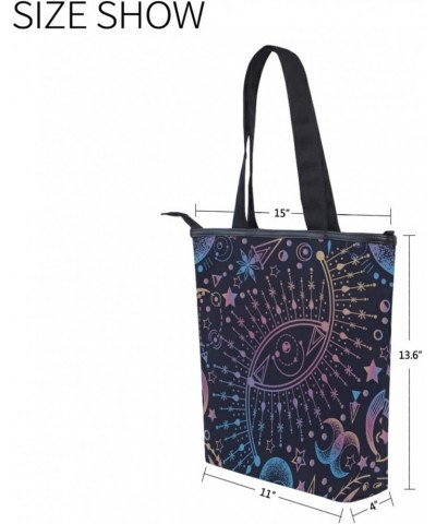 Sun Moon Star Astrology Tote Handbag for Women Tote Bag, Canvas + leather Shoulder Bag, Hobo bag, Satchel Purse(228rh8a) $13....