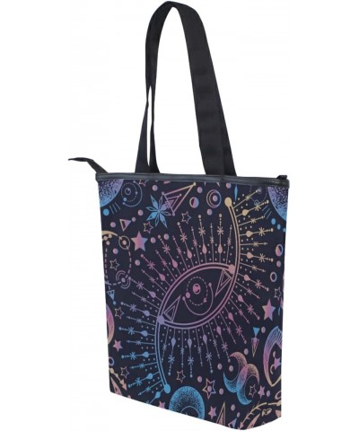 Sun Moon Star Astrology Tote Handbag for Women Tote Bag, Canvas + leather Shoulder Bag, Hobo bag, Satchel Purse(228rh8a) $13....