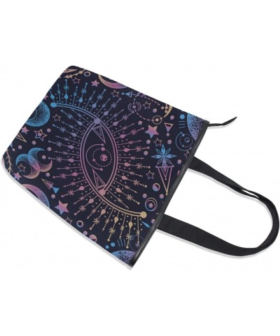 Sun Moon Star Astrology Tote Handbag for Women Tote Bag, Canvas + leather Shoulder Bag, Hobo bag, Satchel Purse(228rh8a) $13....