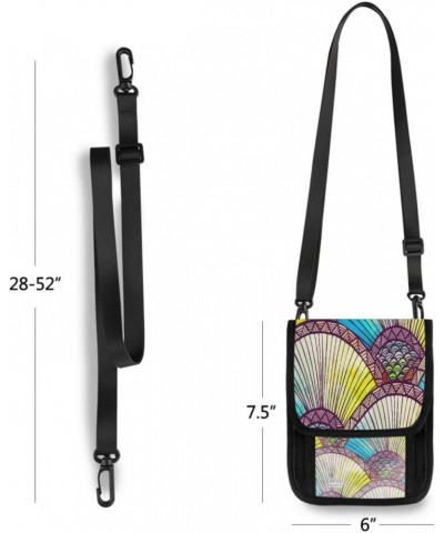 Small Crossbody Cell Phone Purse for Women, Abstract Seamless Watercolor Mini Messenger Shoulder Handbag Wallet Purse with Ca...