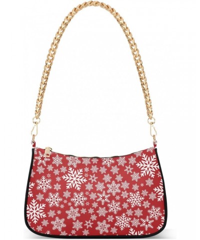 Christmas Shoulder Bag Cute Little Xmas Snowflake Women Clutch Handbag Date Chain Bag Holiday Birthday Xmas White Elephant Gi...