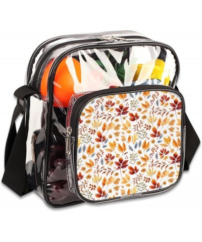 Autumn Leaves Prints Stadium-Approved Clear Crossbody Bag with Colorful Print Design Autumn Maple Leaves Print $12.68 Crossbo...