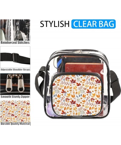 Autumn Leaves Prints Stadium-Approved Clear Crossbody Bag with Colorful Print Design Autumn Maple Leaves Print $12.68 Crossbo...