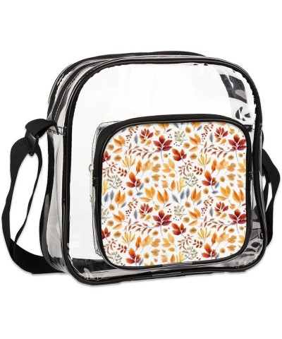 Autumn Leaves Prints Stadium-Approved Clear Crossbody Bag with Colorful Print Design Autumn Maple Leaves Print $12.68 Crossbo...