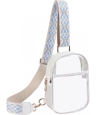 Clear Sling Bag Crossbody Bag Purses For Women Heavy Duty Transparent Chest Bag With Adjustable Strap Kid Satchel White $12.3...