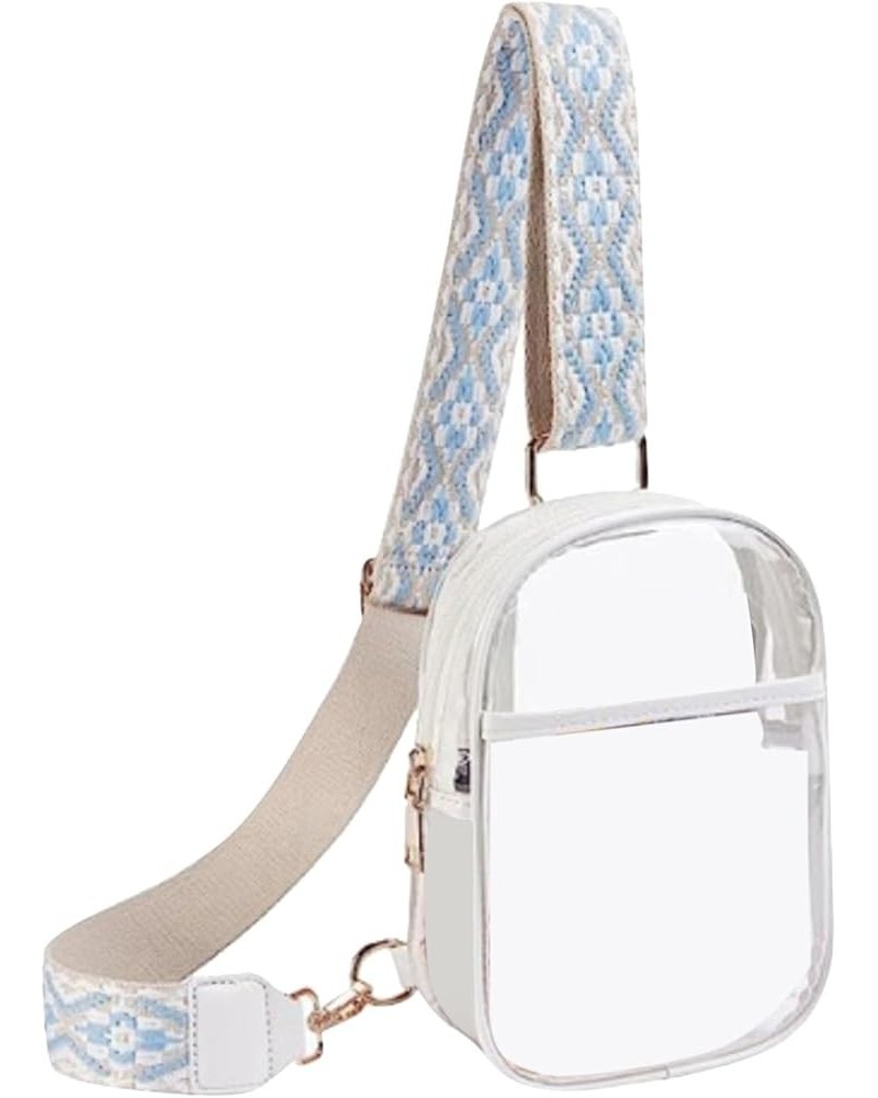 Clear Sling Bag Crossbody Bag Purses For Women Heavy Duty Transparent Chest Bag With Adjustable Strap Kid Satchel White $12.3...