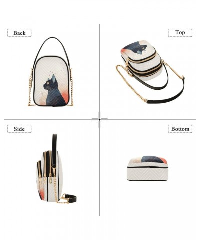 Little Black Cat Women's Crossbody Handbags with Zipper, Casual Leather Cell Phone Purse Crossbody Bags for Ladies $10.92 Cro...