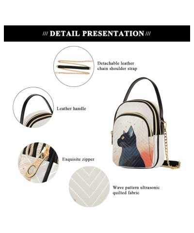 Little Black Cat Women's Crossbody Handbags with Zipper, Casual Leather Cell Phone Purse Crossbody Bags for Ladies $10.92 Cro...