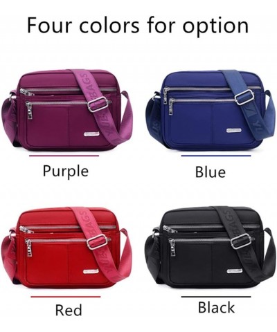 Nylon Multi-Pocket Crossbody Purse Bags for Women Travel Shoulder Bag casual Mummy bag Purple $11.76 Shoulder Bags