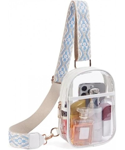 Clear Sling Bag Crossbody Bag Purses For Women Heavy Duty Transparent Chest Bag With Adjustable Strap Kid Satchel White $12.3...