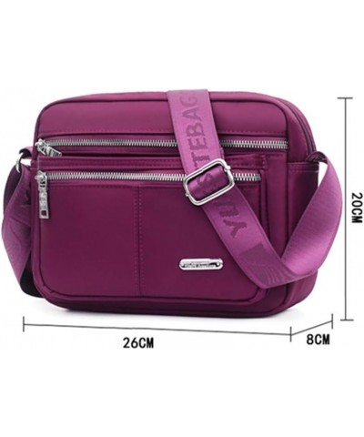 Nylon Multi-Pocket Crossbody Purse Bags for Women Travel Shoulder Bag casual Mummy bag Purple $11.76 Shoulder Bags