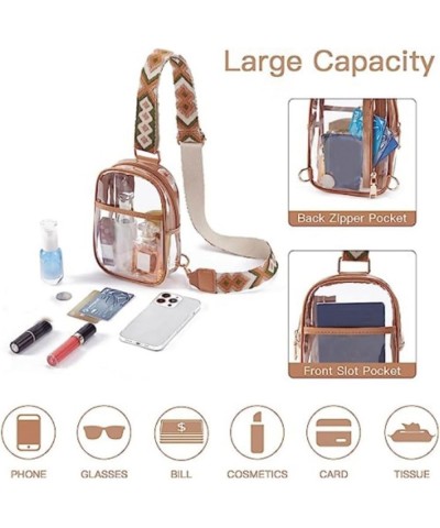 Clear Sling Bag Crossbody Bag Purses For Women Heavy Duty Transparent Chest Bag With Adjustable Strap Kid Satchel White $12.3...