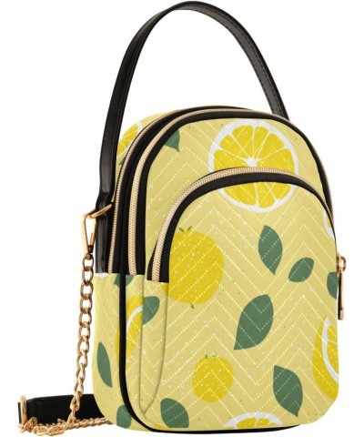 Crossbody Bag for Women, Yellow Lemons Phone Purse Detachable Chain Bag Shoulder Handbag Wallet $12.00 Crossbody Bags