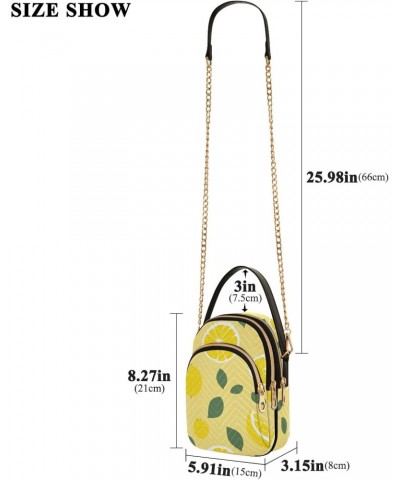 Crossbody Bag for Women, Yellow Lemons Phone Purse Detachable Chain Bag Shoulder Handbag Wallet $12.00 Crossbody Bags