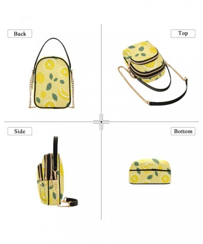 Crossbody Bag for Women, Yellow Lemons Phone Purse Detachable Chain Bag Shoulder Handbag Wallet $12.00 Crossbody Bags