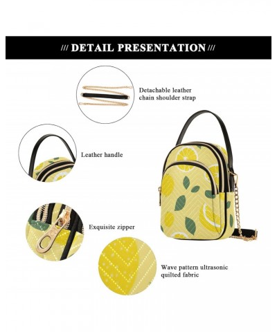 Crossbody Bag for Women, Yellow Lemons Phone Purse Detachable Chain Bag Shoulder Handbag Wallet $12.00 Crossbody Bags