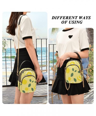 Crossbody Bag for Women, Yellow Lemons Phone Purse Detachable Chain Bag Shoulder Handbag Wallet $12.00 Crossbody Bags