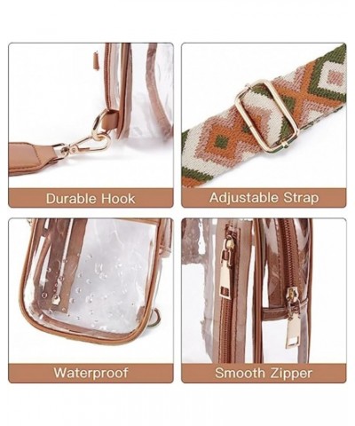 Clear Sling Bag Crossbody Bag Purses For Women Heavy Duty Transparent Chest Bag With Adjustable Strap Kid Satchel White $12.3...