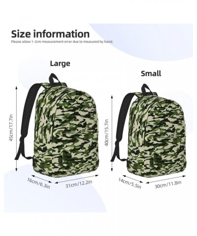 Camo Green Print Casual Double Shoulder Daypack,Anti-Theft Travel Canvas Backpack For Men And Women Black Medium $24.65 Backp...