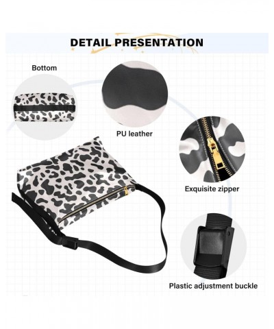 Cow Texture Black Shoulder Bag for Women Waterproof PU Leather Hobo Bags Crossbody Purse with Zipper Closure $17.15 Shoulder ...