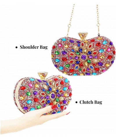 Black Clutch Purse For Women Evening Sparkly Bag Party Rhinestone Floral Handbags Bride Wallet Pink $16.49 Evening Bags