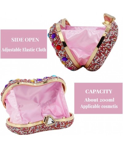 Black Clutch Purse For Women Evening Sparkly Bag Party Rhinestone Floral Handbags Bride Wallet Pink $16.49 Evening Bags