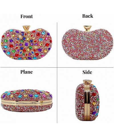 Black Clutch Purse For Women Evening Sparkly Bag Party Rhinestone Floral Handbags Bride Wallet Pink $16.49 Evening Bags