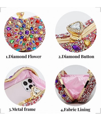 Black Clutch Purse For Women Evening Sparkly Bag Party Rhinestone Floral Handbags Bride Wallet Pink $16.49 Evening Bags