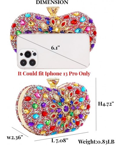 Black Clutch Purse For Women Evening Sparkly Bag Party Rhinestone Floral Handbags Bride Wallet Pink $16.49 Evening Bags