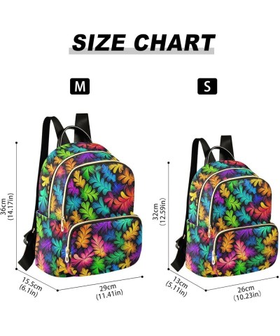 Rainbow Leaves Backpack Purse for Women Small Travel Bag Fashion Daypack M 202a3335 M(11.4"x6.1"x14.17") 202a3335 $20.09 Back...