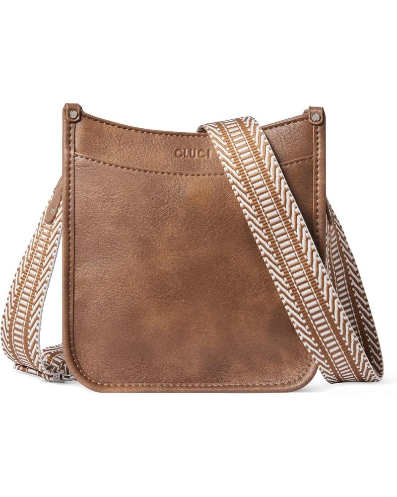 Small Crossbody Bags for Women Leather Cell Phone Shoulder Purses Brown $9.66 Crossbody Bags