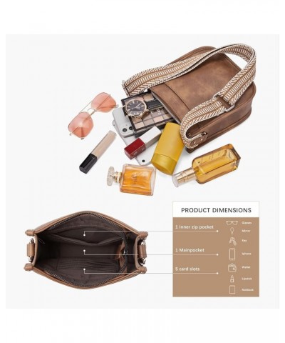 Small Crossbody Bags for Women Leather Cell Phone Shoulder Purses Brown $9.66 Crossbody Bags