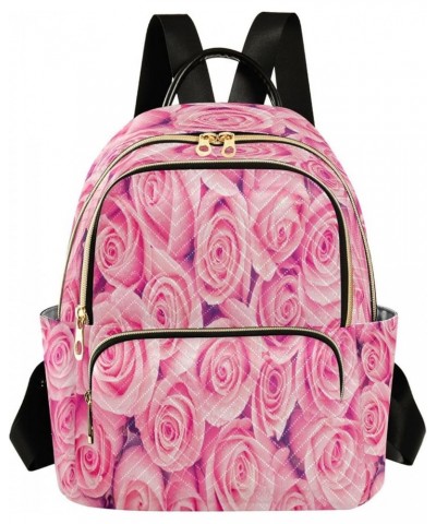 Rose Blossom Vintage Women Backpack Purse Ladies Fashion Shoulder Bag Daypack Travel Bag 10L Small $17.50 Backpacks